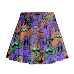 Trippy Aesthetic Halloween Mini Flare Skirt by Sarkoni