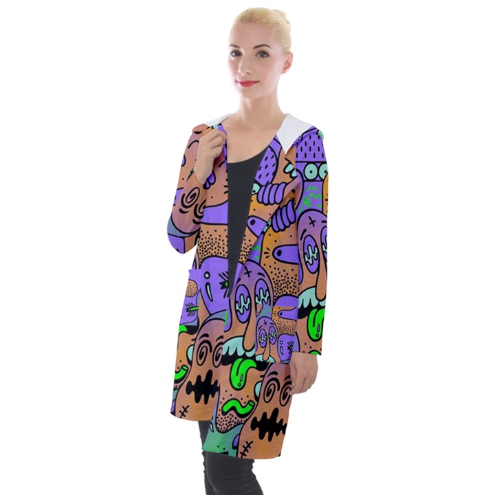 Trippy Aesthetic Halloween Hooded Pocket Cardigan