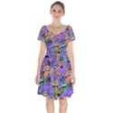 Trippy Aesthetic Halloween Short Sleeve Bardot Dress View1