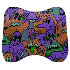 Trippy Aesthetic Halloween Velour Head Support Cushion by Sarkoni