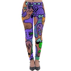 Trippy Aesthetic Halloween Lightweight Velour Leggings by Sarkoni