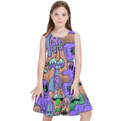 Trippy Aesthetic Halloween Kids  Skater Dress by Sarkoni