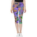 Trippy Aesthetic Halloween Inside Out Lightweight Velour Capri Leggings  View3