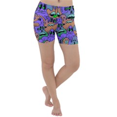 Trippy Aesthetic Halloween Lightweight Velour Yoga Shorts by Sarkoni