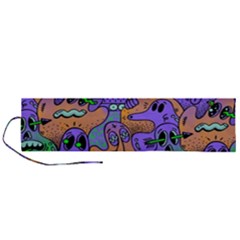 Trippy Aesthetic Halloween Roll Up Canvas Pencil Holder (l) by Sarkoni