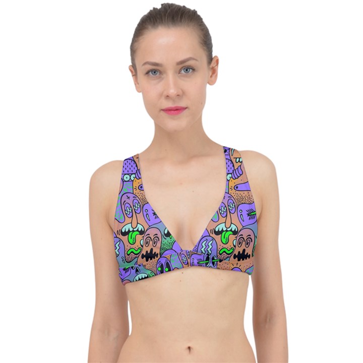 Trippy Aesthetic Halloween Classic Banded Bikini Top