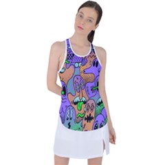 Trippy Aesthetic Halloween Racer Back Mesh Tank Top by Sarkoni