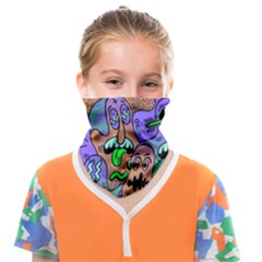 Trippy Aesthetic Halloween Face Covering Bandana (kids) by Sarkoni