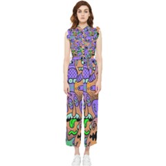 Trippy Aesthetic Halloween Women s Frill Top Chiffon Jumpsuit by Sarkoni