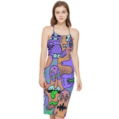 Trippy Aesthetic Halloween Bodycon Cross Back Summer Dress by Sarkoni