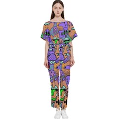 Trippy Aesthetic Halloween Batwing Lightweight Chiffon Jumpsuit by Sarkoni