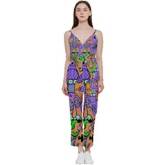 Trippy Aesthetic Halloween V-neck Camisole Jumpsuit by Sarkoni