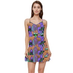 Trippy Aesthetic Halloween Short Frill Dress by Sarkoni