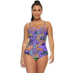 Trippy Aesthetic Halloween Retro Full Coverage Swimsuit by Sarkoni