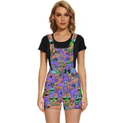 Trippy Aesthetic Halloween Short Overalls by Sarkoni