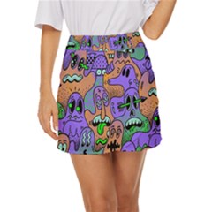 Trippy Aesthetic Halloween Mini Front Wrap Skirt by Sarkoni