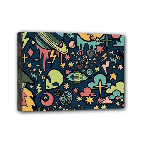 Alien Rocket Space Aesthetic Mini Canvas 7  X 5  (stretched) by Sarkoni