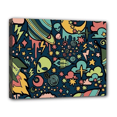 Alien Rocket Space Aesthetic Canvas 14  X 11  (stretched) by Sarkoni