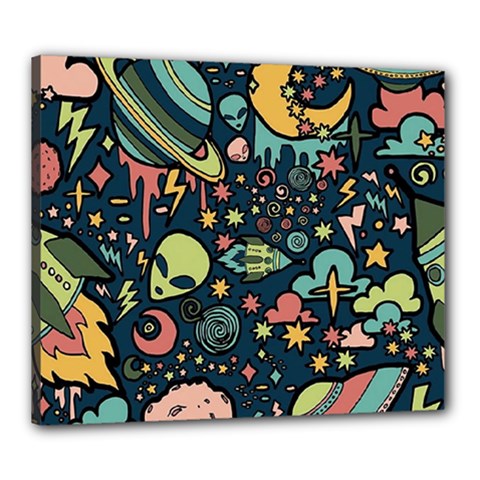 Alien Rocket Space Aesthetic Canvas 24  X 20  (stretched) by Sarkoni