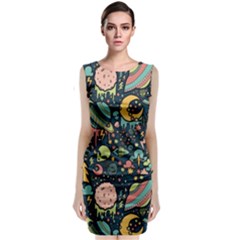 Alien Rocket Space Aesthetic Classic Sleeveless Midi Dress by Sarkoni