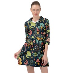 Alien Rocket Space Aesthetic Mini Skater Shirt Dress by Sarkoni