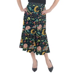 Alien Rocket Space Aesthetic Midi Mermaid Skirt by Sarkoni