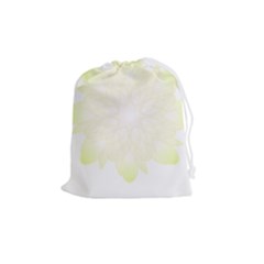 Flower Design T- Shirt Beautiful White And Yellow Artistic Flower T- Shirt Drawstring Pouch (medium)