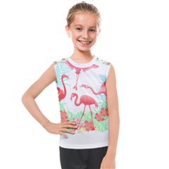 Flower Flamingo T- Shirt Floral Birds Flower Flamingo T- Shirt Kids  Mesh Tank Top by EnriqueJohnson