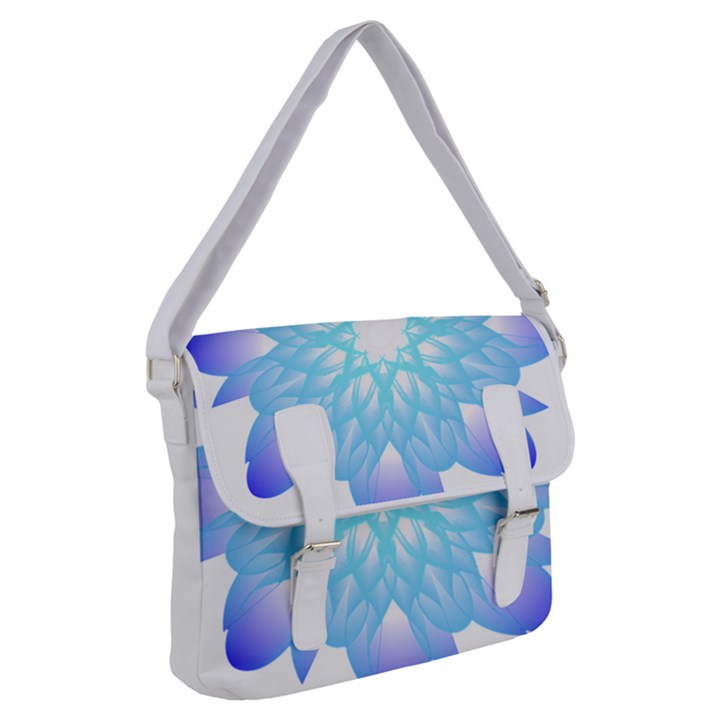 Flower Illustration T- Shirt Beautiful And Artistic Blue Flower T- Shirt Buckle Messenger Bag