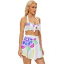 Flower Illustration T- Shirtflower T- Shirt Vintage Style Bikini Top and Skirt Set  View3