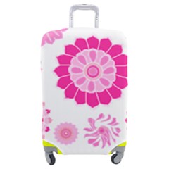 Flower Pattern T- Shirt Pink Psychedelic Floral Power Pattern T- Shirt Luggage Cover (medium) by EnriqueJohnson