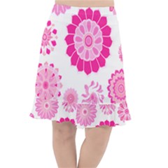 Flower Pattern T- Shirt Pink Psychedelic Floral Power Pattern T- Shirt Fishtail Chiffon Skirt by EnriqueJohnson