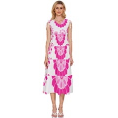 Flower Pattern T- Shirt Pink Psychedelic Floral Power Pattern T- Shirt V-neck Drawstring Shoulder Sleeveless Maxi Dress by EnriqueJohnson