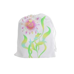 Flower Pattern T- Shirtflower T- Shirt Drawstring Pouch (large) by EnriqueJohnson