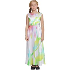 Flower Pattern T- Shirtflower T- Shirt Kids  Satin Sleeveless Maxi Dress by EnriqueJohnson