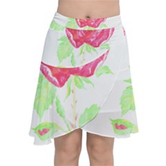 Flowers Art T- Shirtflower T- Shirt (1) Chiffon Wrap Front Skirt