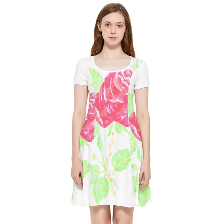 Flowers Art T- Shirtflower T- Shirt (1) Inside Out Cap Sleeve Dress