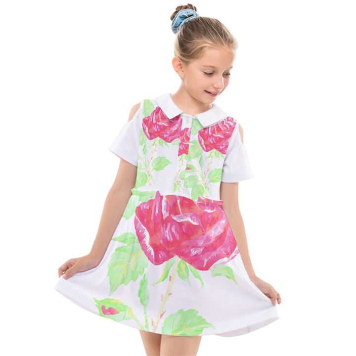 Flowers Art T- Shirtflower T- Shirt (1) Kids  Short Sleeve Shirt Dress