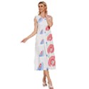 Flowers Art T- Shirtflowers T- Shirt (3) V-Neck Drawstring Shoulder Sleeveless Maxi Dress View3