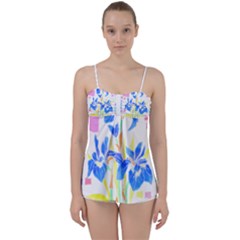 Flowers Art T- Shirtflowers T- Shirt (8) Babydoll Tankini Top