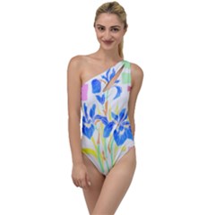 Flowers Art T- Shirtflowers T- Shirt (8) To One Side Swimsuit