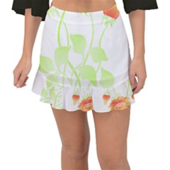 Flowers Art T- Shirtflowers T- Shirt (9) Fishtail Mini Chiffon Skirt