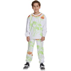 Flowers Art T- Shirtflowers T- Shirt (9) Kids  Sweatshirt Set