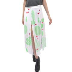 Flowers Art T- Shirtflowers T- Shirt (12) Velour Split Maxi Skirt