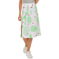 Flowers Art T- Shirtflowers T- Shirt (12) Midi Panel Skirt