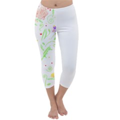 Flowers Art T- Shirtflowers T- Shirt (19) Capri Winter Leggings 