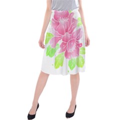 Flowers Art T- Shirtflowers T- Shirt (21) Midi Beach Skirt by EnriqueJohnson