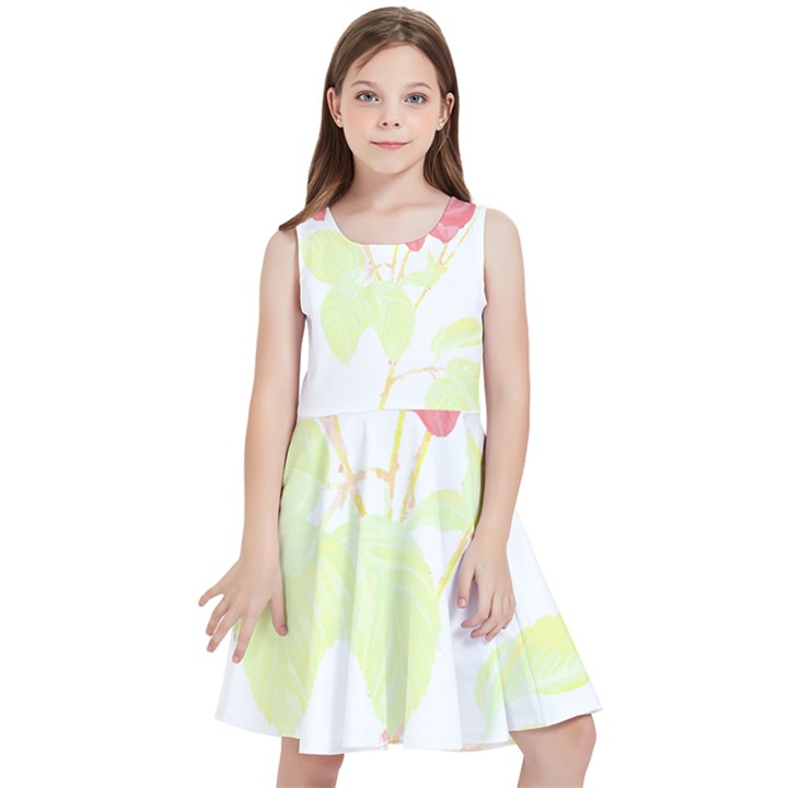 Flowers Art T- Shirtflowers T- Shirt (22) Kids  Skater Dress