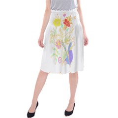 Flowers Art T- Shirtflowers T- Shirt Midi Beach Skirt by EnriqueJohnson