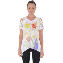 Flowers Art T- Shirtflowers T- Shirt Cut Out Side Drop T-shirt by EnriqueJohnson